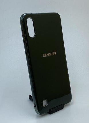 Силиконовый глянцевый чехол с логотипом для samsung galaxy а10 (2019) а105 оливковый