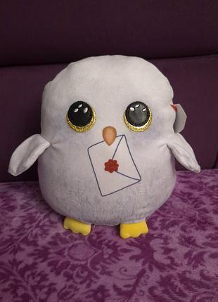 М'яка іграшка ty сова ґедвіга, гаррі поттер squish-a-boo hedwig з серії harry potter