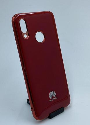Силиконовый глянцевый чехол с логотипом для huawei p smart 2019 красный