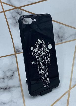 Силиконовый чехол с пластиковой задней панелью космонавт для iphone 7 plus / iphone 8 plus космос
