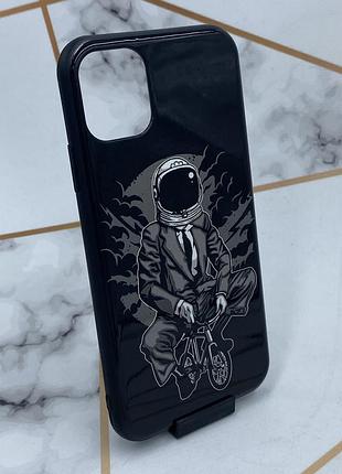Силиконовый чехол с пластиковой задней панелью для apple iphone 11 (6,1) космос офис