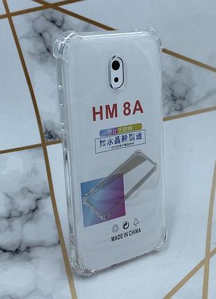 Ультратонкий прозрачный силиконовый чехол с утолщёнными углами для xiaomi redmi 8a
