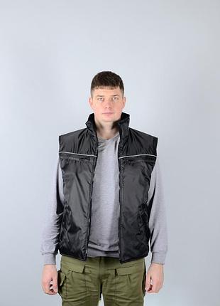 Жилет зимний на флисе "новатор", авизент черный 48-50
