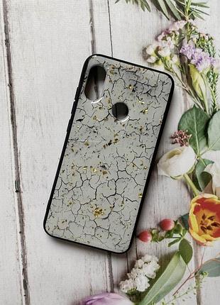 Мраморный силиконовый чехол с блёстками для xiaomi redmi 6 pro / a2 lite белый