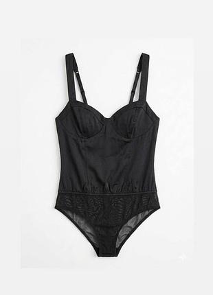 Чорний корсетний боді abercrombie & fitch розмір m