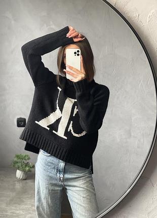 Calvin klein jeans оригінальний жіночий светр светрик шерсть шерстяний оверсайз розмір m чорний