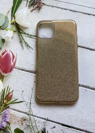 Силиконовый чехол shine silicone case для apple iphone 11 pro max (6,5) золотой