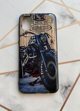 Защитный глянцевый чехол с рисунком для samsung galaxy m30s / м21 мотоцикл