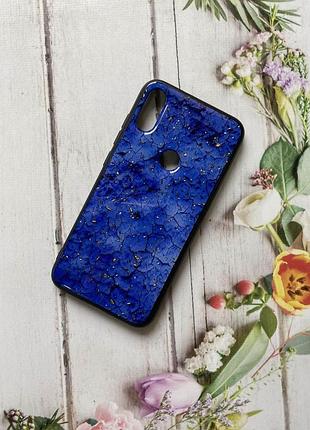 Силиконовый чехол с блёстками для xiaomi redmi play синий