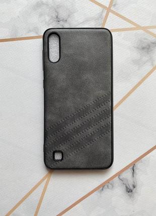 Силиконовый чехол с тиснением для samsung galaxy а10 (2019) / а105 серый