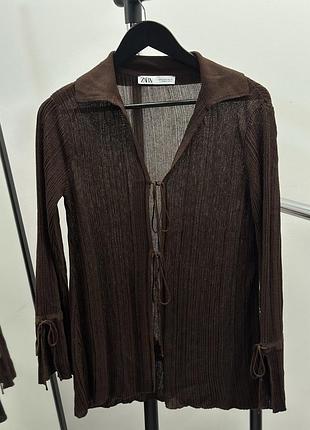 Літній шоколадний кардиган zara