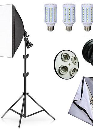 Студийный свет cофтбокс 50х70 см штатив 200 см led лампа 4х24 вт