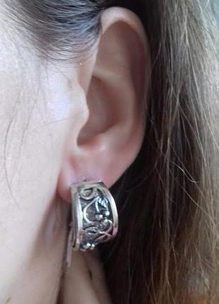 Серебряные серьги роща