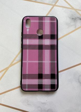 Защитный глянцевый чехол с рисунком для huawei p smart 2019 клетка