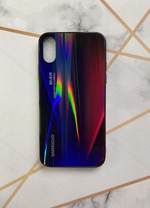 Защитный глянцевый чехол gradient для iphone x / xs красный