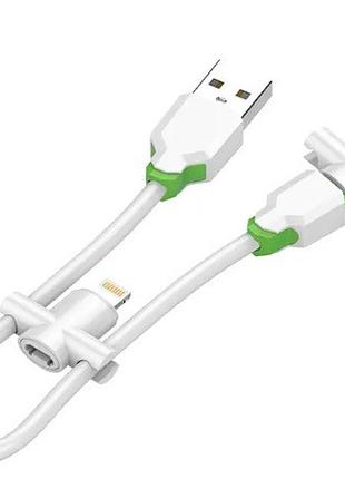 Дата кабель emy my-713 micro usb + lightning white