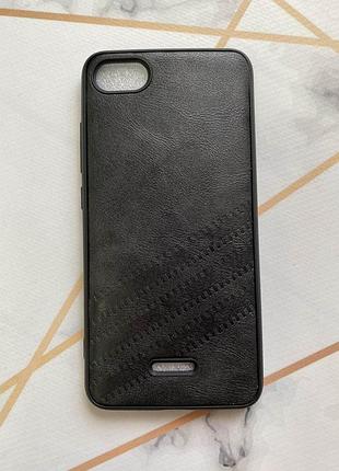 Силиконовый чехол с тиснением для xiaomi redmi 6a чёрный