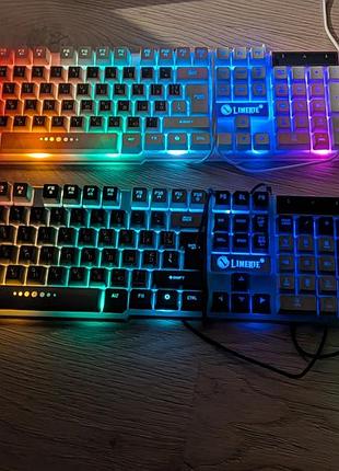 Комплект игровые клавиатура + мышь limei 1948x300 подсветка rgb