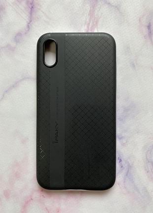 Силиконовый чехол ipaky с накладкой-бампером для iphone x / xs черный