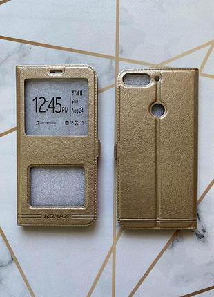 Чохол-книжка momax для huawei y7 2018 / y7 prime 2018 золотий