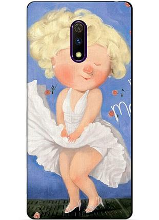Силиконовый чехол бампер для realme x с рисунком монро гапчинская