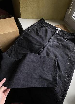 Джинси з камінчиками h&m l xl