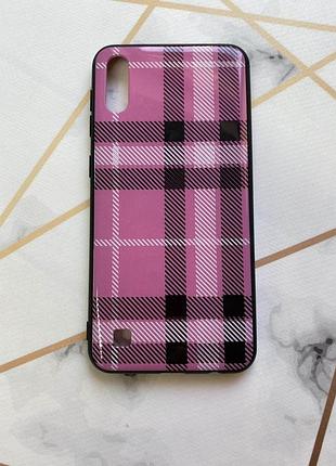 Защитный глянцевый чехол с рисунком для samsung galaxy а10 (2019) / а105 клетка