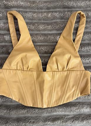 Корсет шкіряний з екошкіри zara