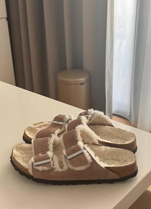 Тапки birkenstock с мехом