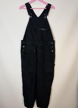 Черный джинсовый комбинезон zara m