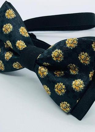 Краватка — метелик чорна чоловіча двошарова метелик аксесуар святковий