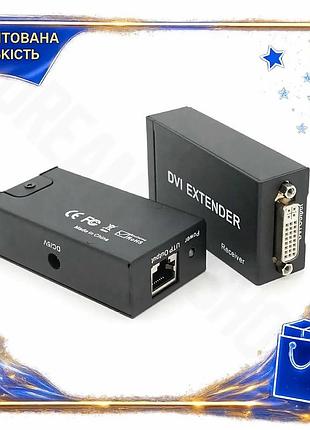 Активний подовжувач dvi 60м voltronic по кручений парі rj-45 чорний для передачі сигналу подовжувач dvi dm-11