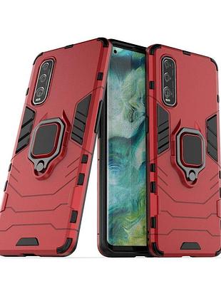 Чехол ring case для oppo find x2 pro бронированный бампер с кольцом красный