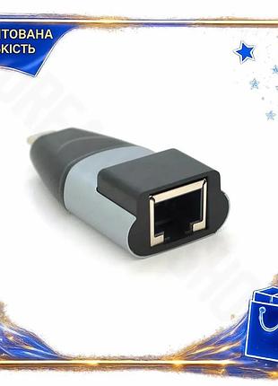 Переходник type-c rj-45 rtl8153 1000mbps черный адаптер для подключения интернета сетевой переходник dm-11
