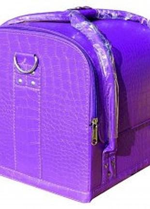 Валіза майстра шкірозамінника v2700-1 фіолетова лакова