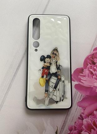 Силіконовий глянцевий чохол "скляні ромби" для xiaomi mi 10 / mi 10 pro дівчина з міккі