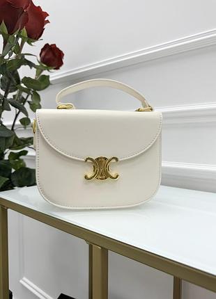 Шкіряна сумочка кросс боді celine жіноча сумка з ручкою та ремінцем через плече від селін сумка 20х15.5х7.5 см для жінки