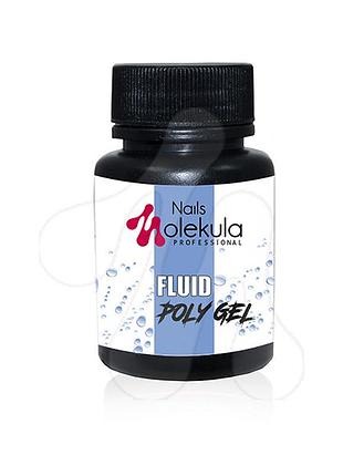 Жидкость конструировочная для работы с полигелем fluid poly gel nails molekula, 30ml