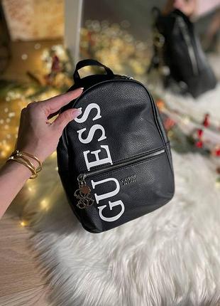 Шкіряний жіночий рюкзак 31х23х10 см середньго розміру guess міський міні ранець ручної поклажі із шкіри від гесс