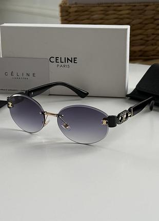 Круглые женские солнцезащитные очки от celine солнечные очки в коробочке селин безободковые от солнца
