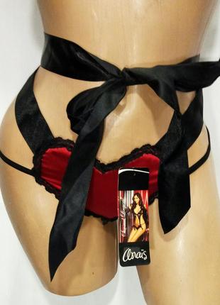 Anais стринги жіночі еротичні чорні з червоним сердечком польща р s1 фото