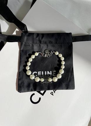Женский браслет из жемчужин на 15 см +4 см удлинитель от celine браслет на руку с бусин селин