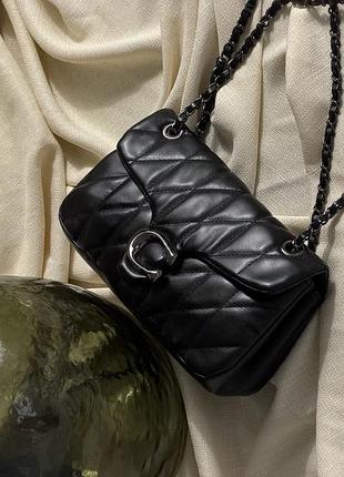 Кожаная сумка для женщины coach женская сумка из кожа сумка коуч с ручкой и ремешком через плечо 26х17х8 см черная