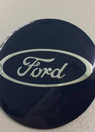 Наклейки ford d56 мм алюминий (серебристый логотип на синем фоне)