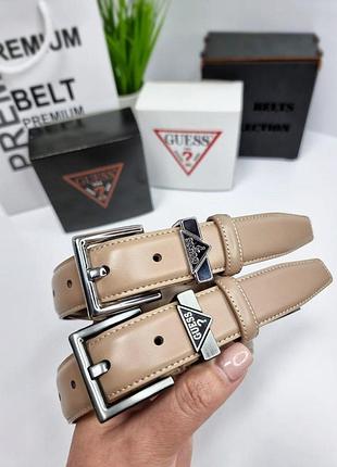 Широкий ремень от guess кожаный ремень до 120 см в коробке для женщины гесс женский пояс с металлической пряжкой