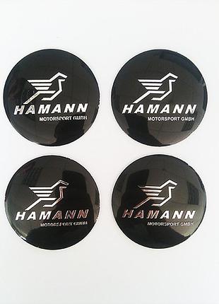 Наклейки hamann d56 мм алюминий (хромированный логотип на черном фоне)