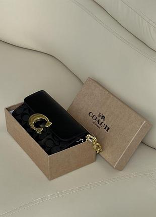 Женская сумочка крос боди coach сумка с цепочкой и ремешком через плече от коуч кожаная сумка 23х12х7 см для ж