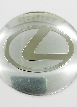 Наклейки lexus d56 мм алюминий (хромированный логотип на серебристом фоне)