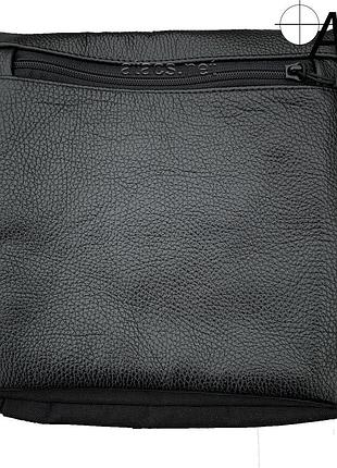 Сумка кожаная+cordura плечевая с кобурой ар-9, черная