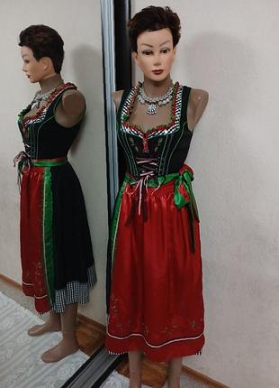 Платье баварская винтажная дырдль, немецкий октоберфест с фартуком.